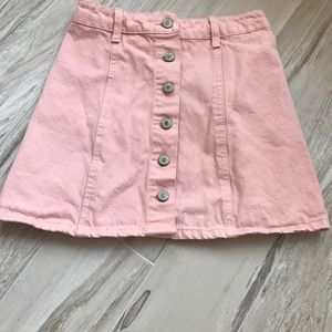 Pink Denim Jean Skirt